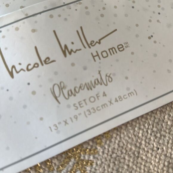 Nicole Miller Cotton Festive Placemats   Set of 4 - Picture 3 of 5